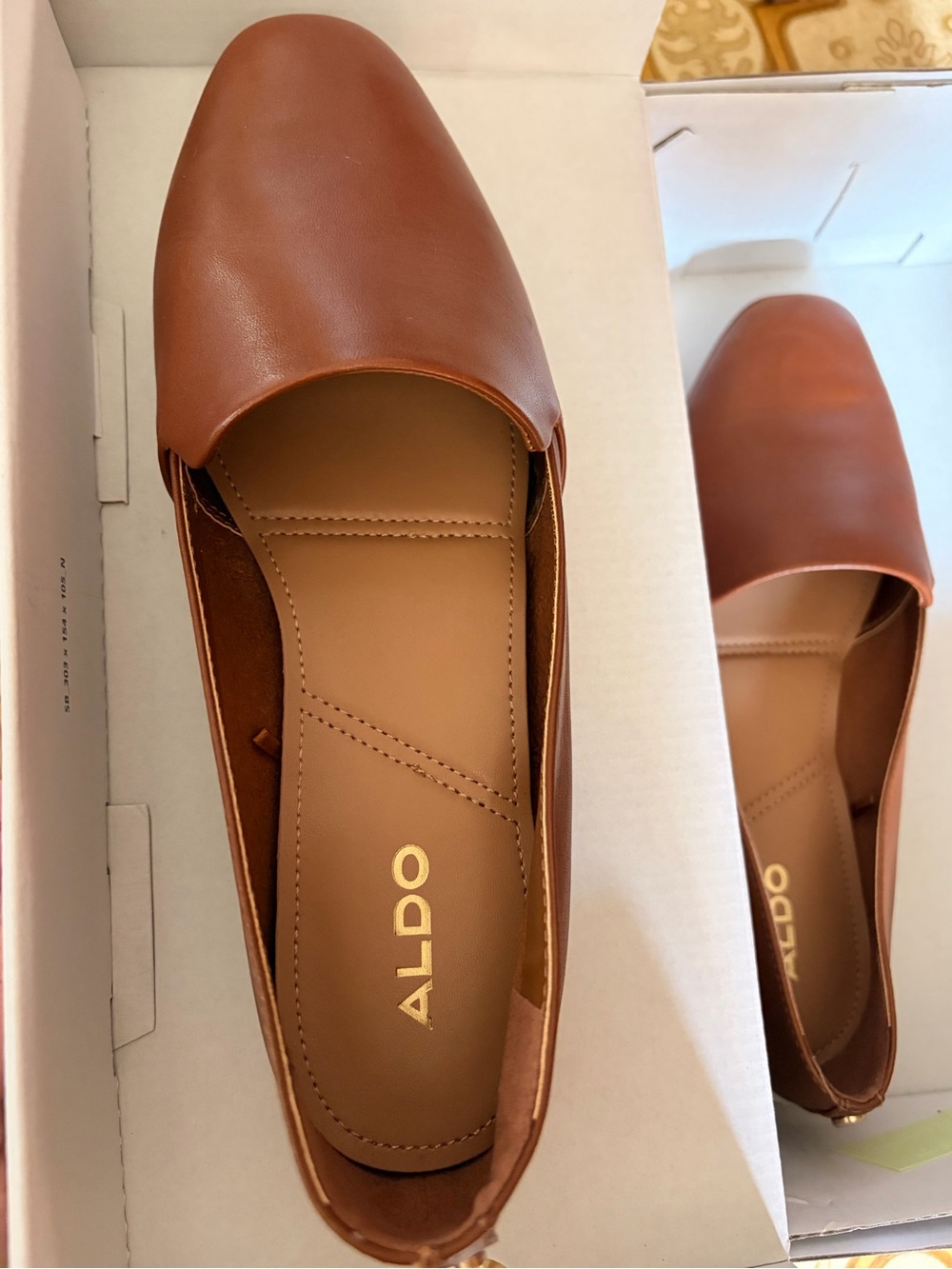 ALDO Tan Leather Slip-On Loafers
